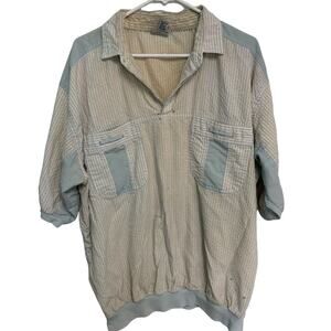 Boulevard Club for Tall Men by Block Vintage Pin Stripe Yellow Polo Size 3XLT